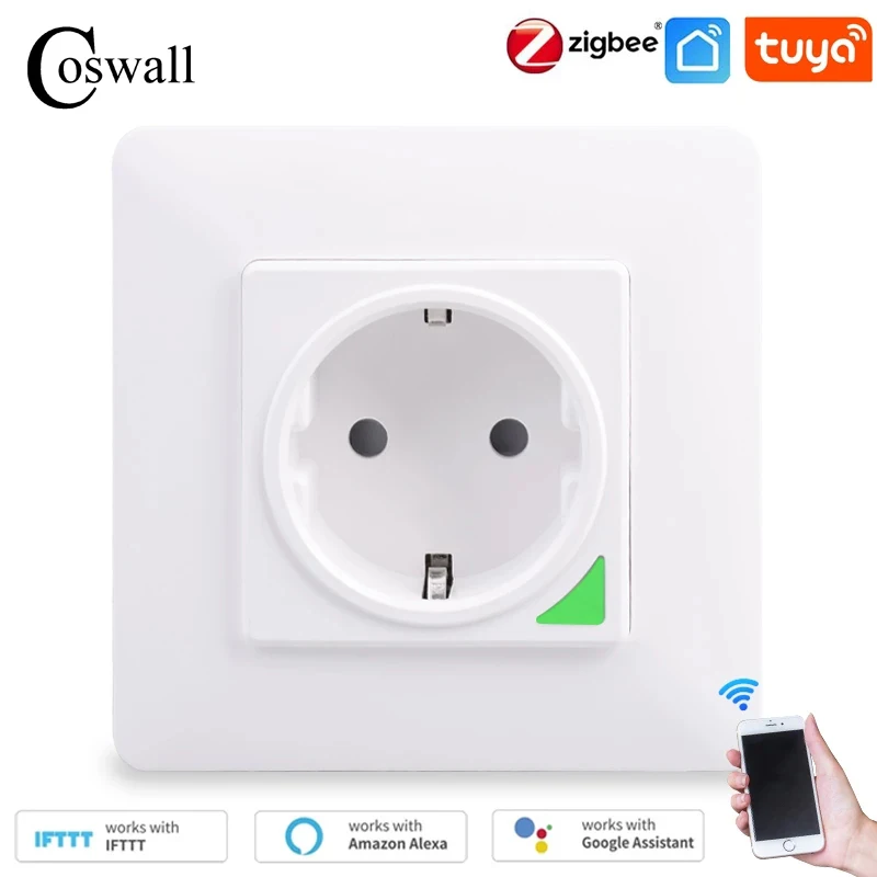 Zigbee 3.0 Wall Tuya Wall Single Double Triple Eu / French Socket Timer Switch Lavoro Programmabile Con Alexa Google Home