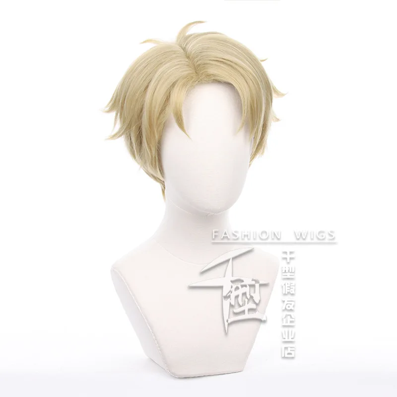 Halloween Men Ken Cosplay Golden Short Hair Ken Role Play Gold Wig Costumes
