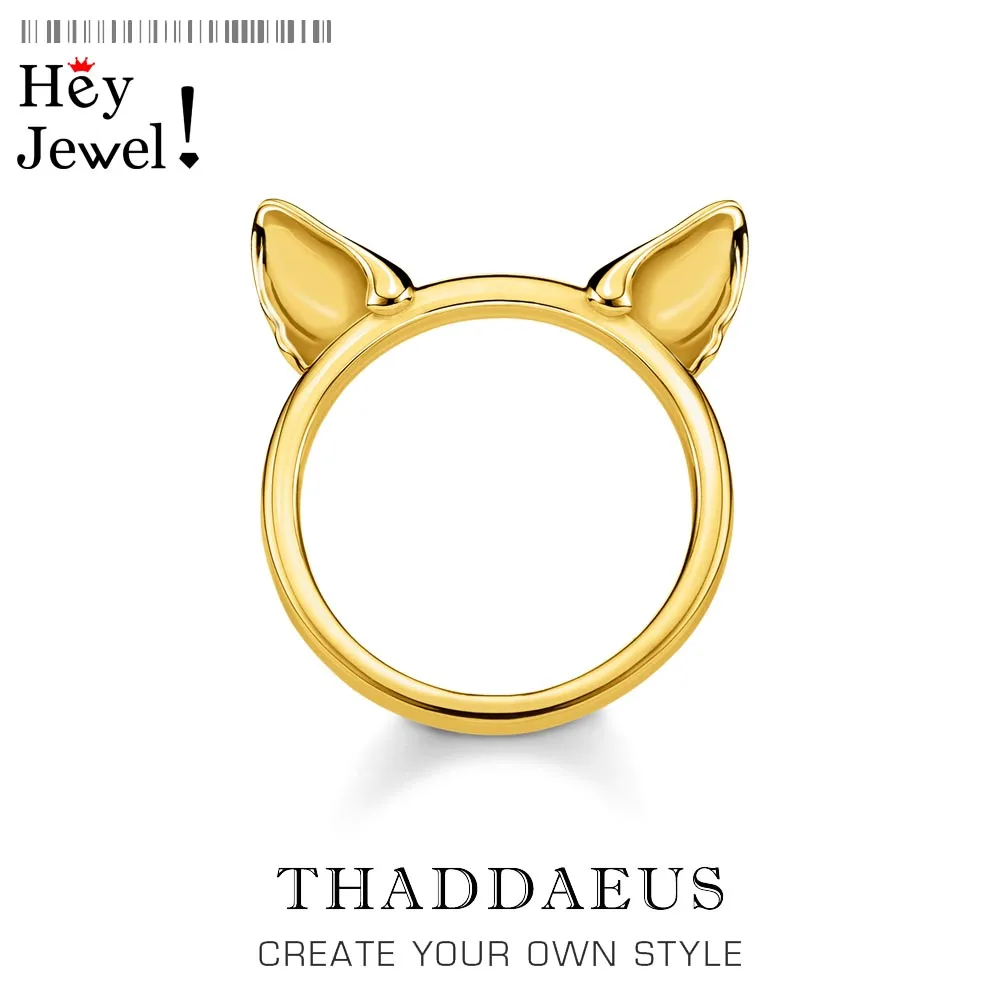 Miaow Ring Orecchie Di Gatto Oro, Stile Europeo Playwholesale Fine Jewerly Per Le Donne, Estate 2021 Nuovo Regalo Carino In