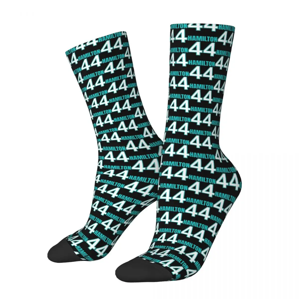 Divertente Calzino Felice Per Uomo 44 Hamilton Vintage Quality Pattern Stampato Crew Sock Regalo Casual
