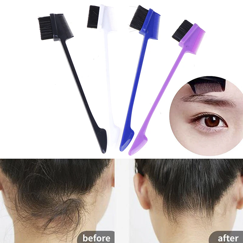 1 Pcs Double Sided Bordo Di Controllo Del Sopracciglio Pettine Portatile Eye Brow Pennelli Ciglia Strumento Di 4 Colori Caldi