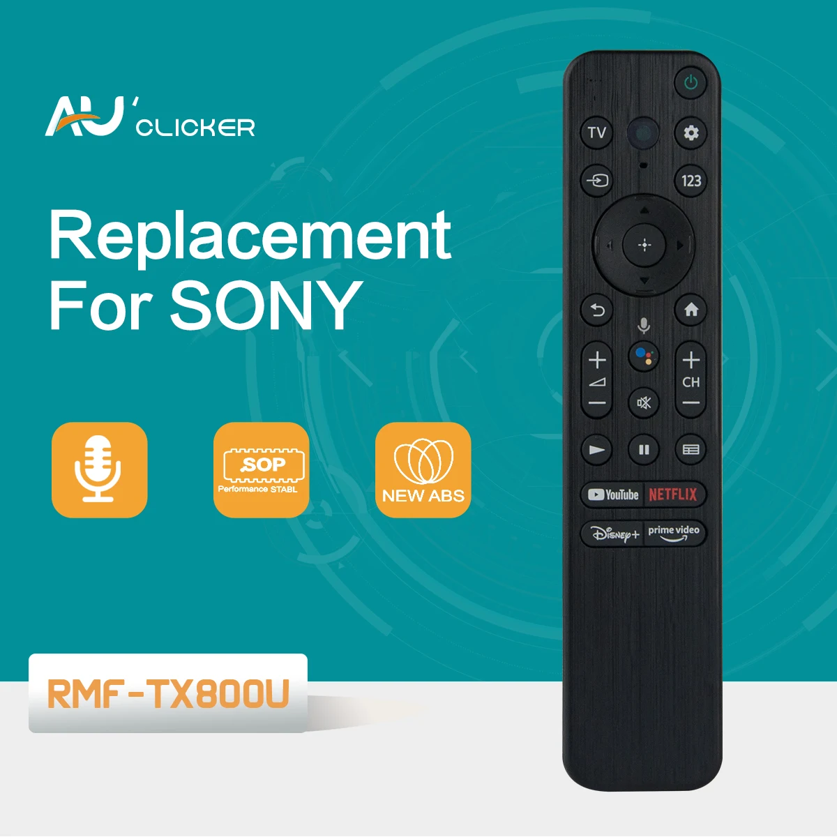 Rmf-Tx800U Telecomando Tv Vocale Sostituire Per Sony Smart Tv A80K X80K X95K X90K Hrd Led Smart Tv.