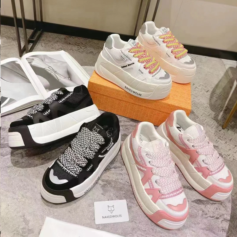 Naked Wolfe Sneakers Per Donna Scarpe Firmate Moda Scarpe Nude Wolfe Slide Slider Sneakers Ladies Fashion Platform Trainers