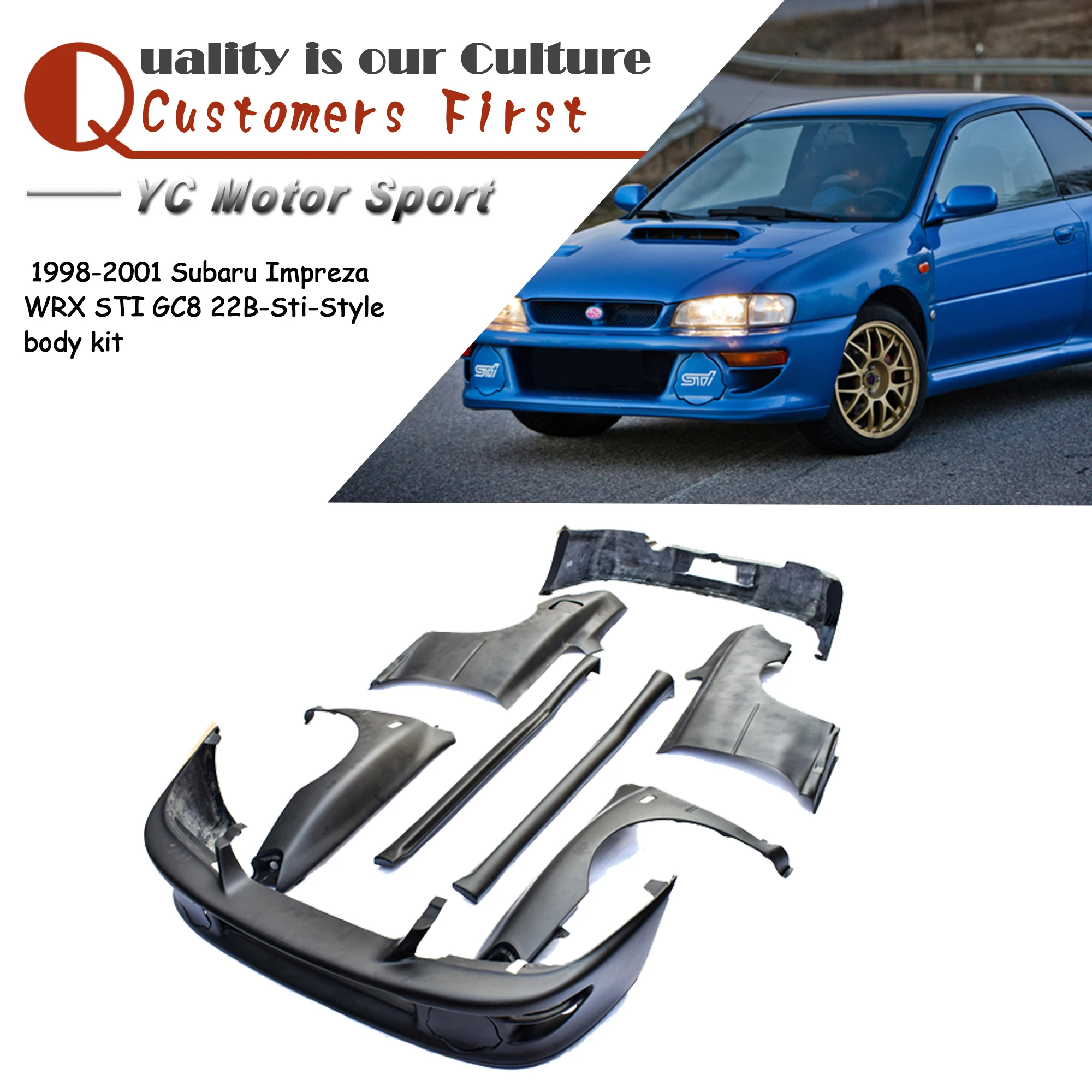 Accessori Per Auto Frp Kit Carrozzeria In Fibra Di Vetro 22B-Sti-Style Adatto Per 1998-2001 Subaru Impreza Wrx Sti Gc8 22B-Sti-Style Bodykits