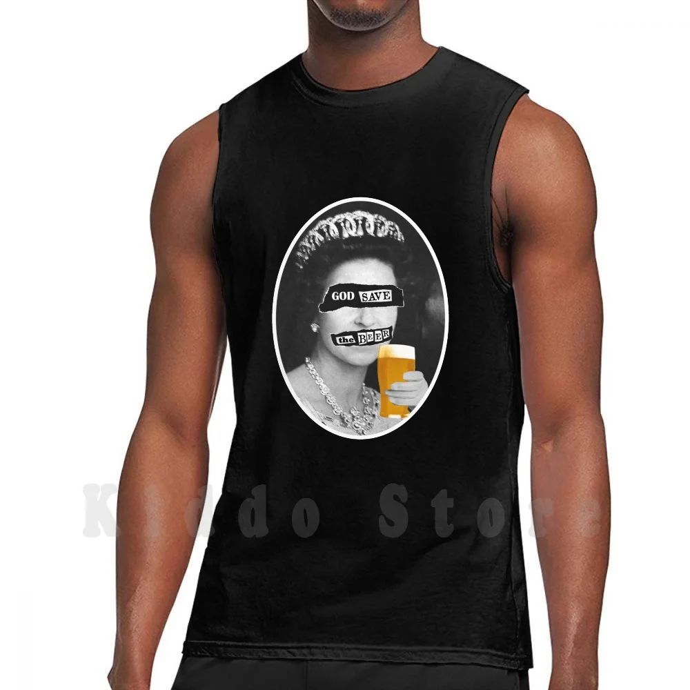 God Salva La Birra Canotte Gilet 100% Cotone God Salva La Regina Dio Salva La Birra Divertente Birra Punk Bere Birra