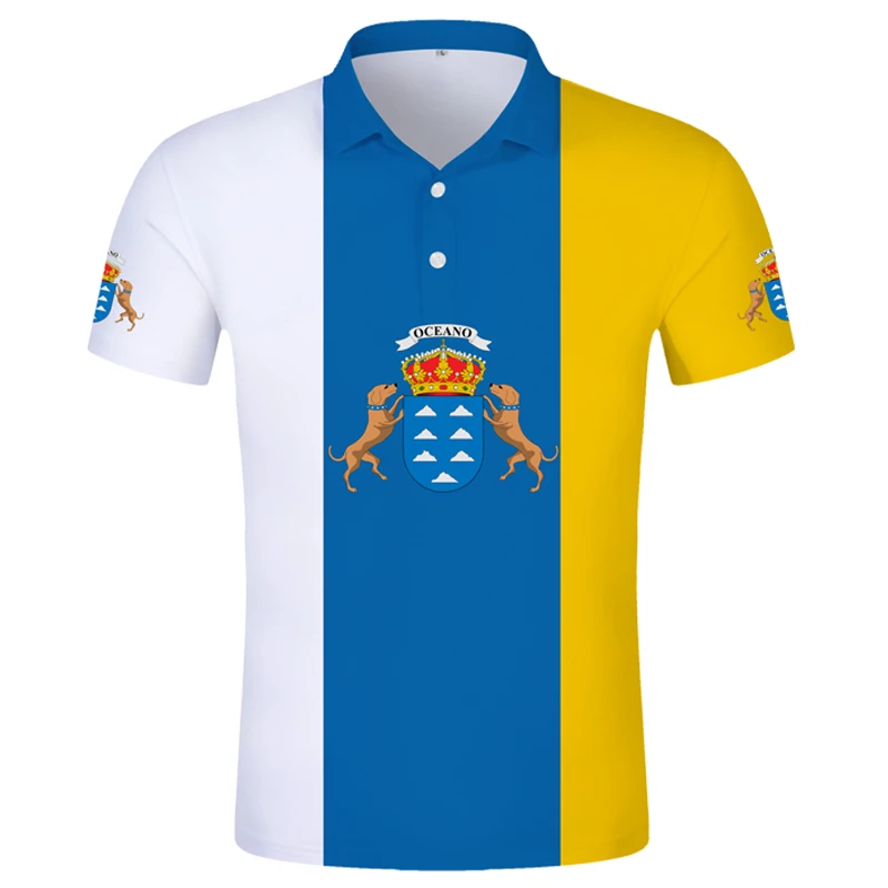 Islas Canarias Polo Free Nome Personalizzato Numero Camicia Stampa Logo Word Las Palestre Abbigliamento Gran Spagnolo