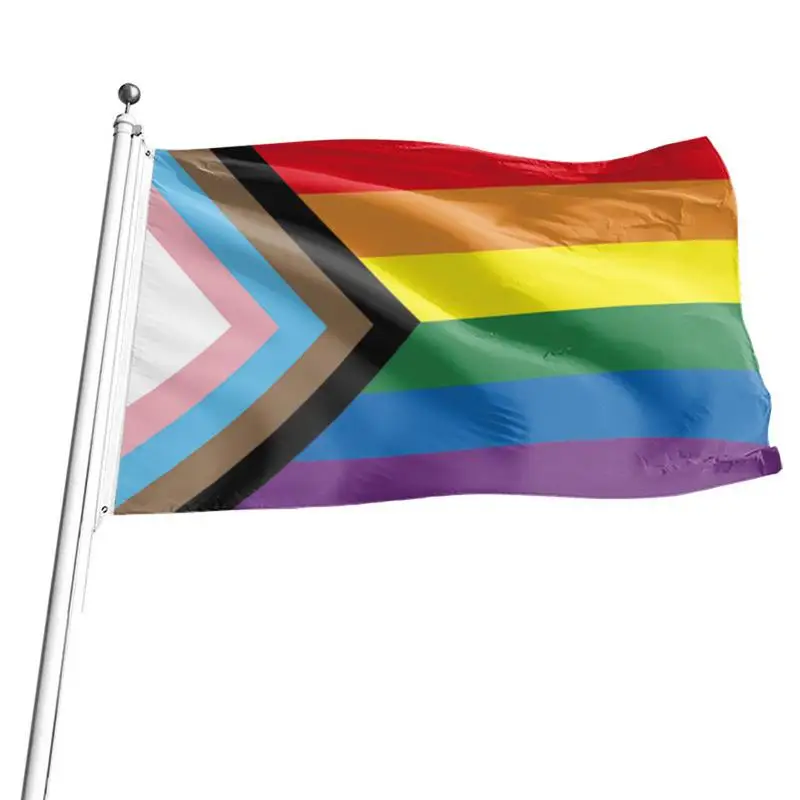 Bandiera Gay Pride Yard Signs 3 X5Ft Rainbow Double Side Progress Pride Flag Lesbiche Gay Transgender Durevole Colorato