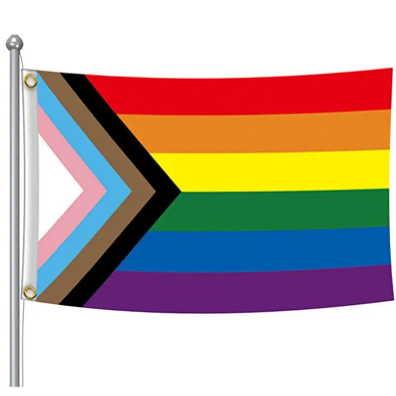 Bandiera Lgbt 3 X5Ft Lgbt Garden Flag Rainbow Double Side Progress Pride Flag Lesbiche Gay Transgender Durevole Colorato