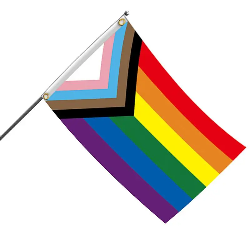 Pride Flag Outdoor 3 X5Ft Lgbt Garden Flag Rainbow Double Side Progress Pride Flag Lesbiche Gay Transgender Durevole Colorato