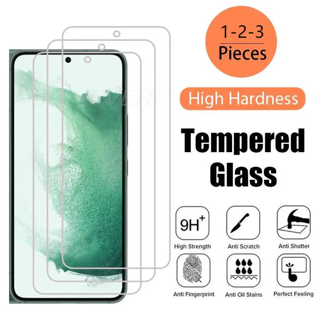 4Pcs For Samsung Galaxy S22+ S22 Plus Tempered Glass Protective On Galaxy S22 Plus Screen Protector Smartphone Cover Film