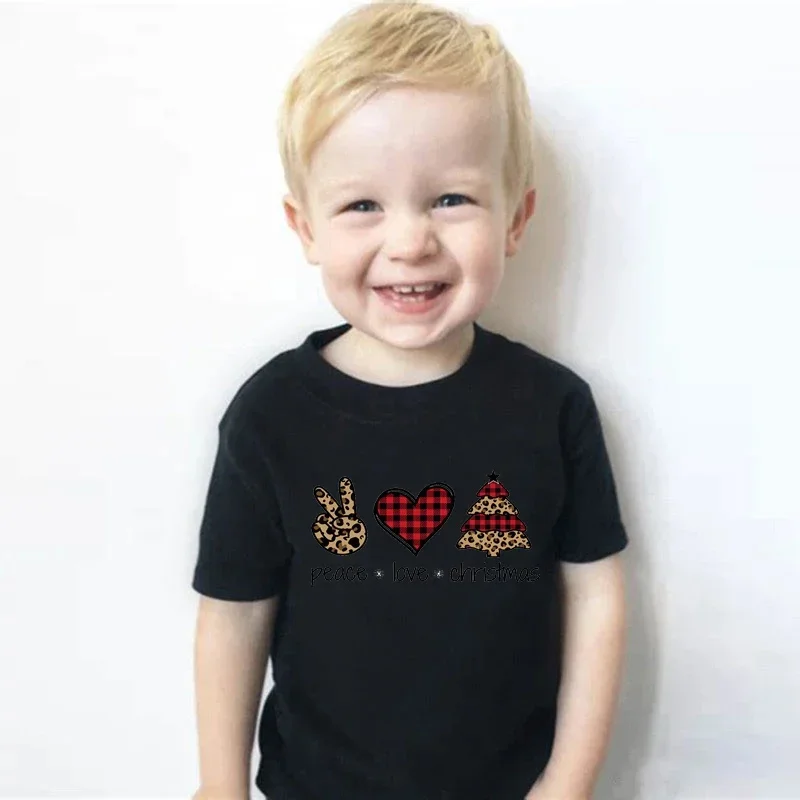 Christmas Family Outfit Tshirt Mother Kids Padre Figlio Family Matching Outfit Red Baby Pagliaccetto Albero Di Natale Cervo Santa Cloleeve