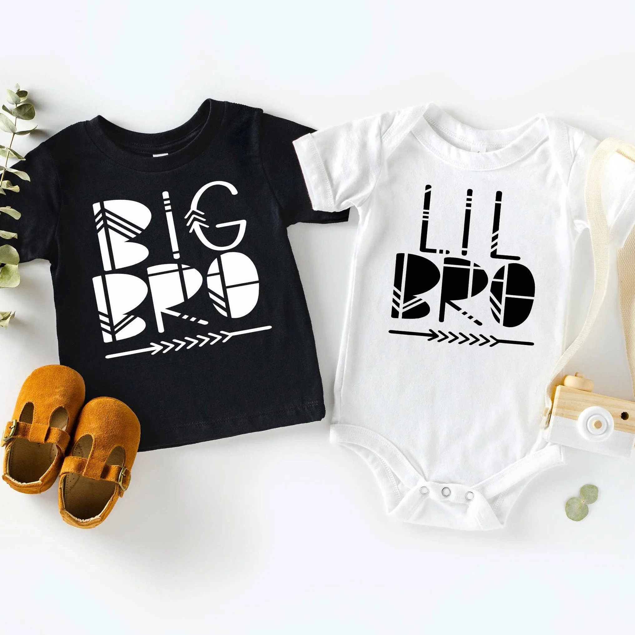 Big Bro Little Bro Promosse A Big Sister Little Sister Camicie Abbinate Brother Camicie Baby Shower Regalo-Gravidanza Rivela