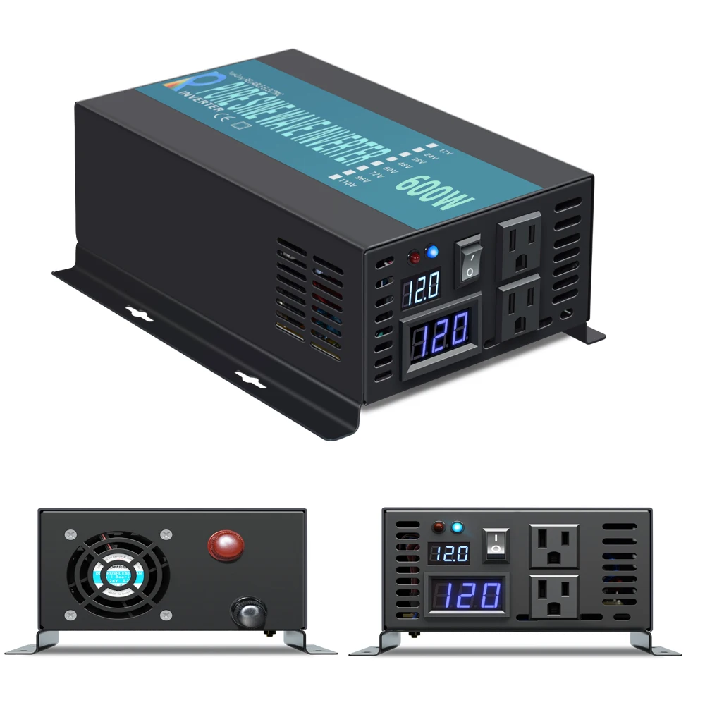 Off Grid Onda Sinusoidale Pura Solar Inverter 600 W Car Power Inverter Generatore 12 V/24 V/48 V Dc A 100 V/110 V/120 V/220 V/240 V Ac Converter