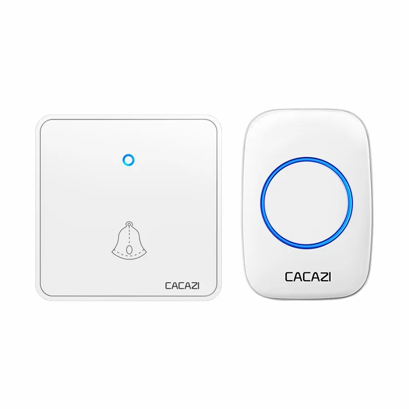 Cacazi Intelligent Wireless Doorbell Waterproof 300M Remote Night Light Receiver 2032 Battery Transmitter Us Eu Uk Plug Rings
