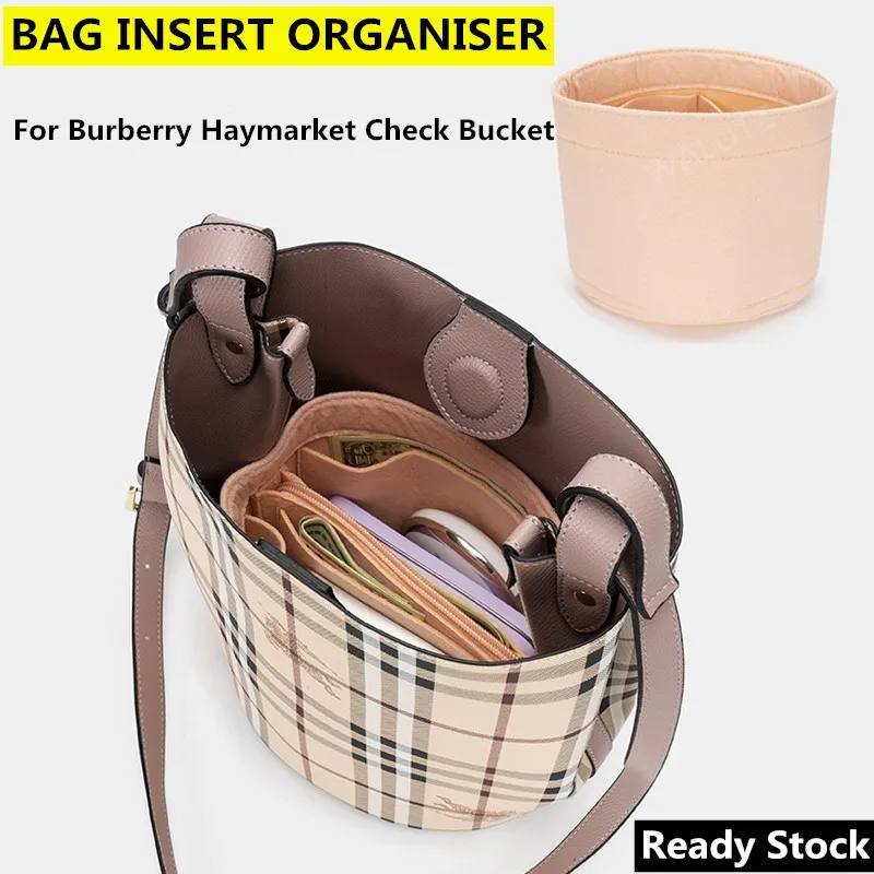 Argonly Sale Inner Bag】Inserto Organizer Per Borsa Per Il Trucco Per Burberry Haymarket Bucket Organizer Divisore Shaper Protector Scomparto