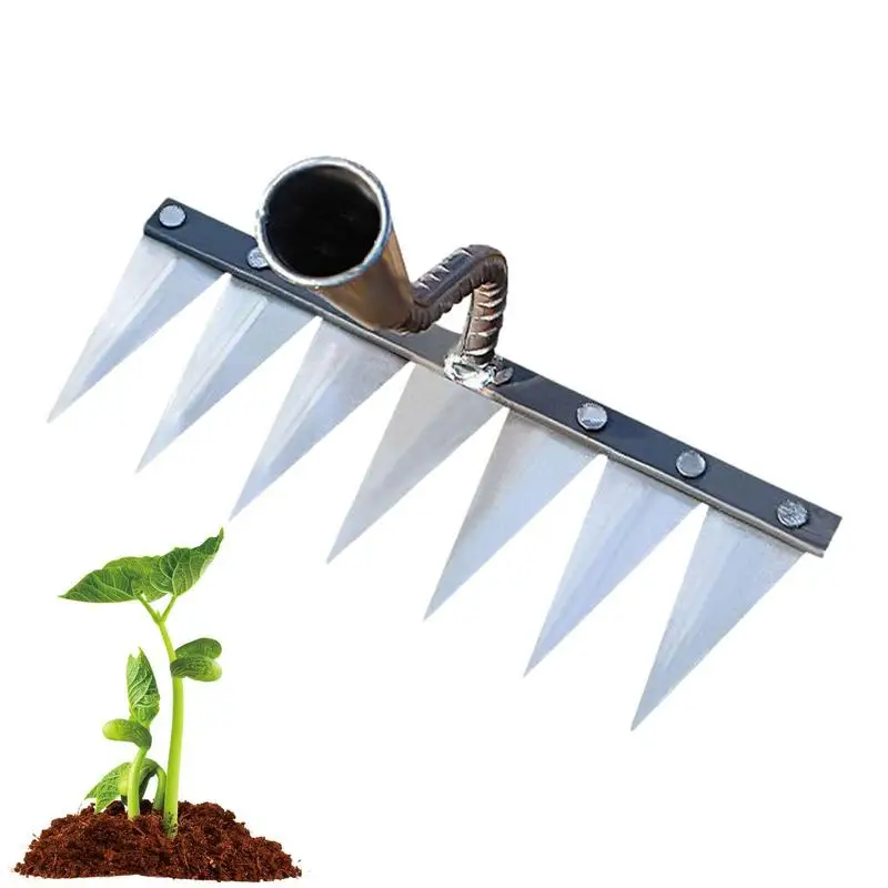 Dethatcher Rastrello Heavy Duty Denti Rastrello Detatching Testa In Metallo Rastrello Strumento Per Allentare Il Terreno Raccolta Foglie Livellamento 