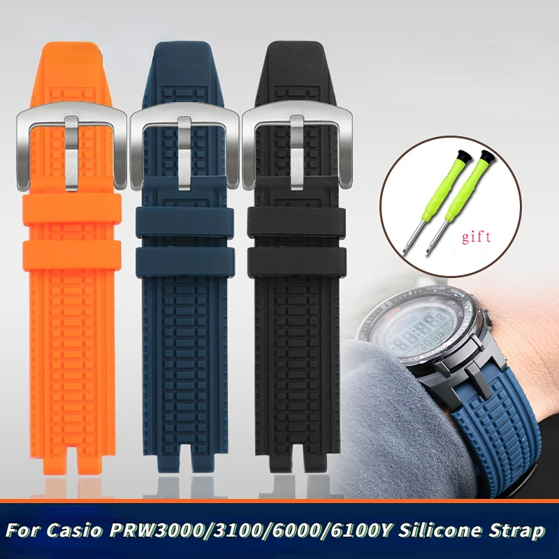 Per Casio Alpinismo Protrek Prw-3000 Prw-3100 Prw-6000 Prw-6100Y Prg-300 330 Cinturino In Silicone Cinturino Da Uomo