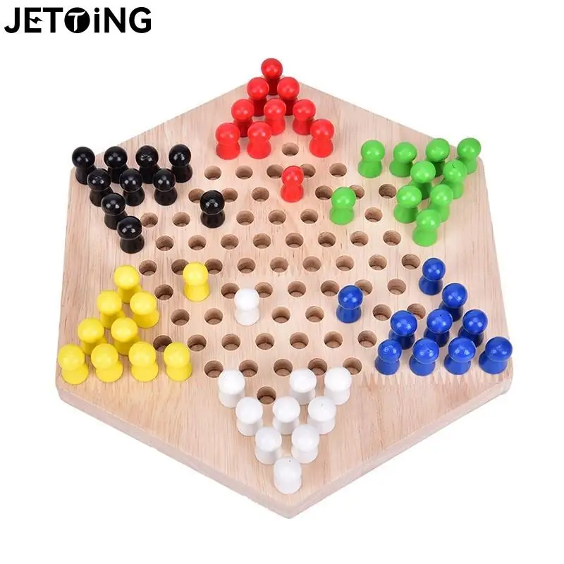 Set Di Giochi A Scacchiera Cinese Tavolo Educativo In Legno Bambini Classico Halma Dama Cinese Set Strategia Famiglia Gioco Pezzi Backgammon