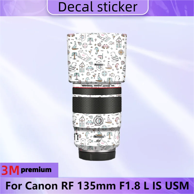 Per Canon Rf 135Mm F1.8 L Is Usm Lens Sticker Pellicola Protettiva Per Decalcomanie Per La Pelle Cappotto Protettivo Antigraffio Rf135 135 1.8 F/1.8