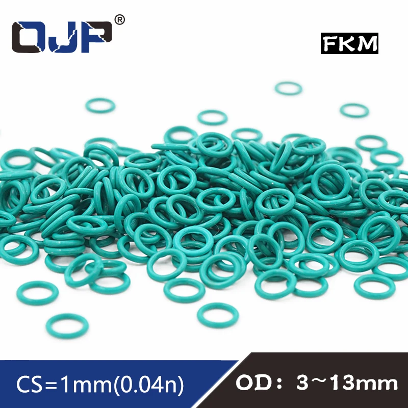 10 Pz/Lotto Anello Di Gomma Verde Fkm O Ring Di Tenuta Cs1Mm Spessore Od3/4/5/6/7/7.5/8/9/10/11/12/13 Millimetri Di Gomma O-Ring Guarnizione Anelli Ro