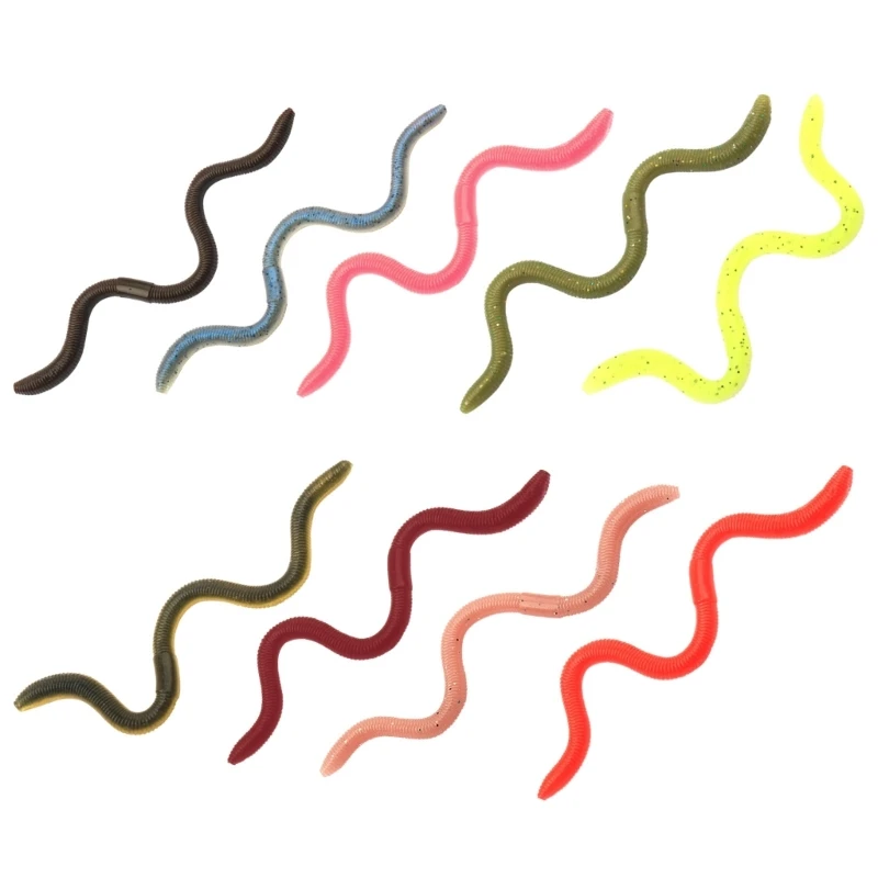 10 Pezzi Esche Da Pesca In Silicone Vermi Esche Drop Vermi Esche Artificiali Swimbaits