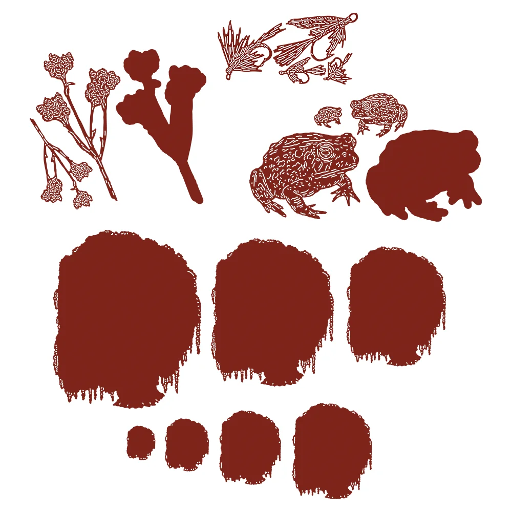 Frog Flower And Grass Metal Cutting Dies Nuovo Arrivo 2023 Scrapbook Diary Decoration Stencil Modello Di Goffratura Saluto Fai Da Te