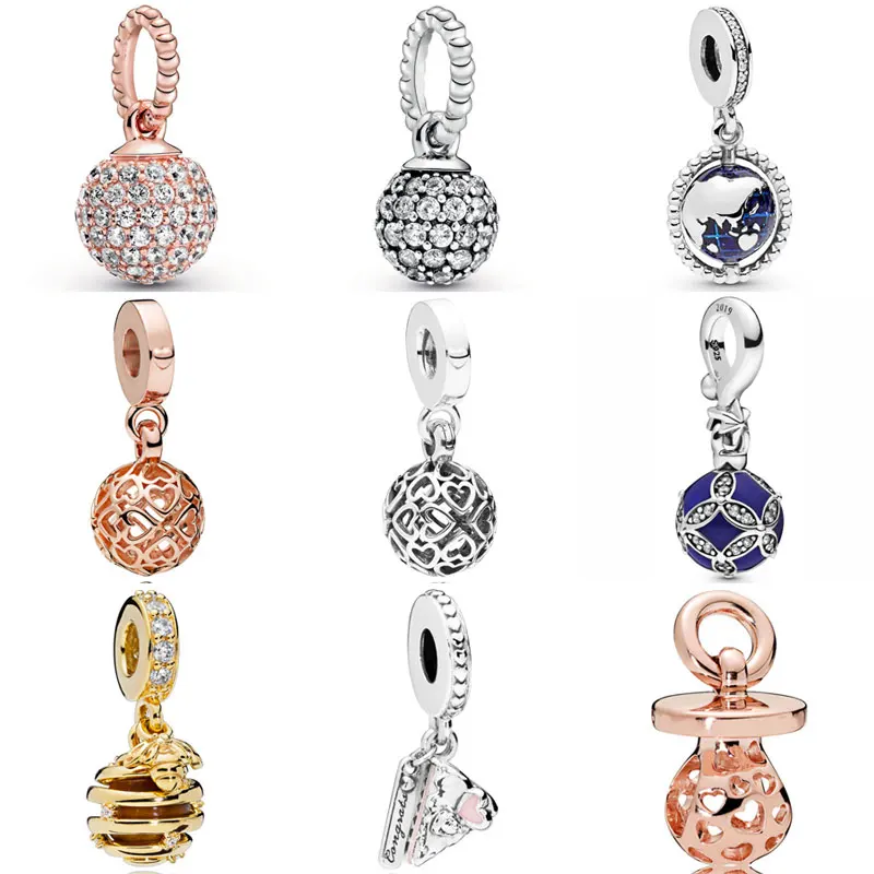 Fashion Ball Spinning Globe Sweet As Honey Celebration Cake Pendant Beads 925 Sterling Silver Charms Fit Bracciale Gioielli Fai Da Te