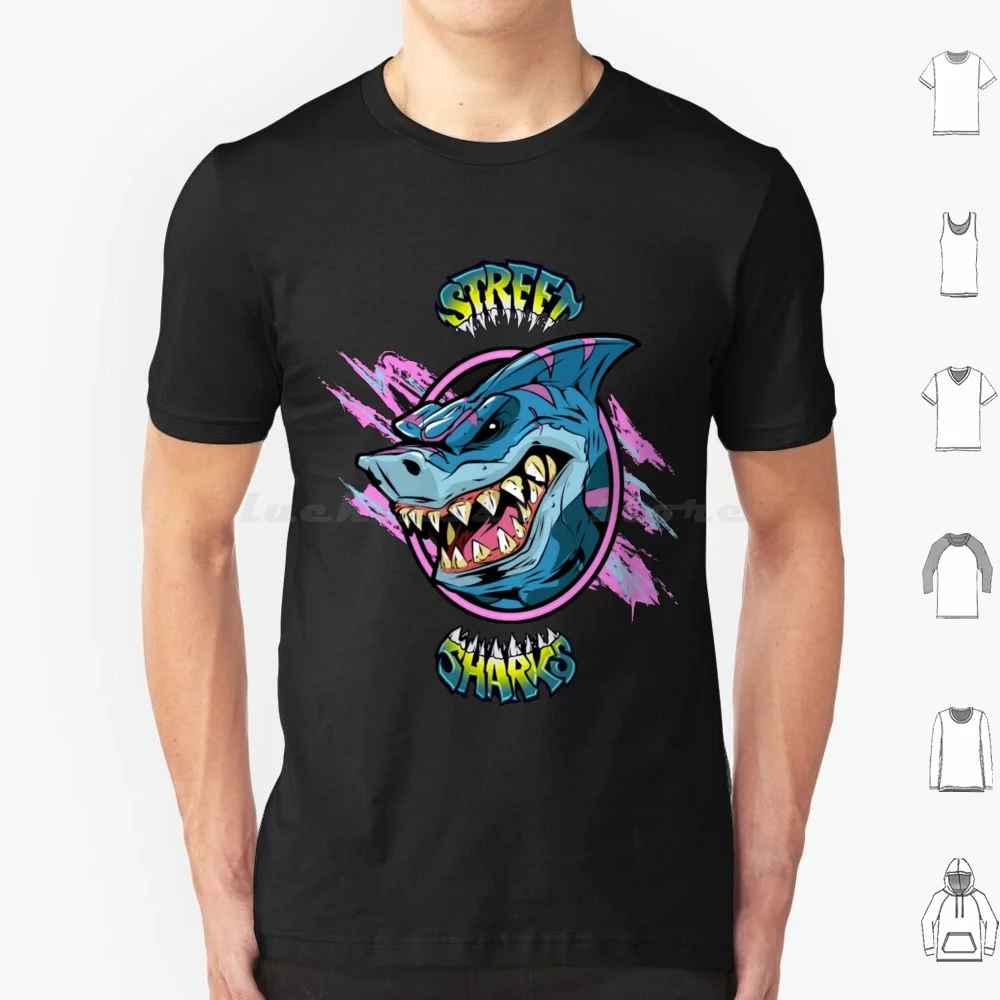 Street Sharks Streex T Shirt Big Size 100% Cotone Street Sharks Streex Street Sharks Streex Shark Streex Shark Week