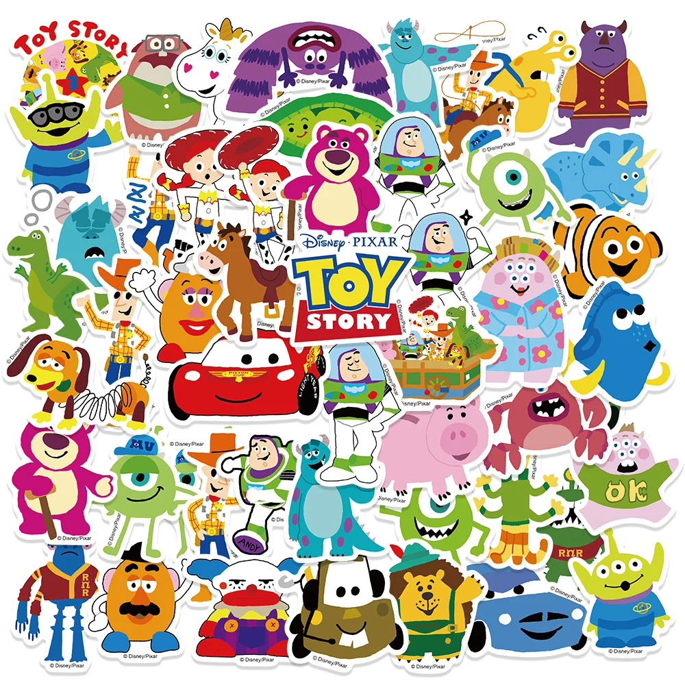 10/30/50Pcs Disney Cute Anime Toy Story Cartoon Stickers Decalcomanie Kid Toy Laptop Chitarra Telefono Bagagli Scrapbook Graffiti Sticker