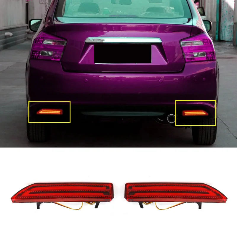 Car Rear Bumper Light Guide Strip With Driving Brake Dual Function Rear Lamp Tail Light For Honda Crv 2009 City 2013