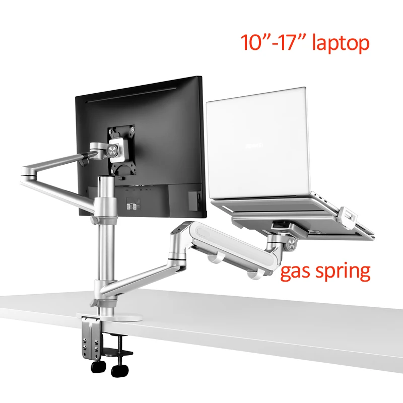 Ol-3L Pro 10-32 Pollici Monitor Lcd Supporto Da Tavolo Doppio Braccio + 10 "-17" Supporto Per Laptop Supporto Da Tavolo Supporto Per Monitor Suporte F