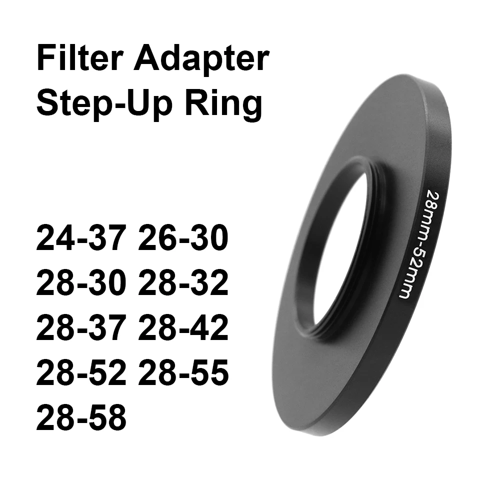 Camera Lens Filter Anello Adattatore Passo Up Anello 24-37 26-30 28-30 28-32 28-37 28-42 28-52 28-55 28-58 Per Uv Nd Cpl Lens Cappuccio Ecc.