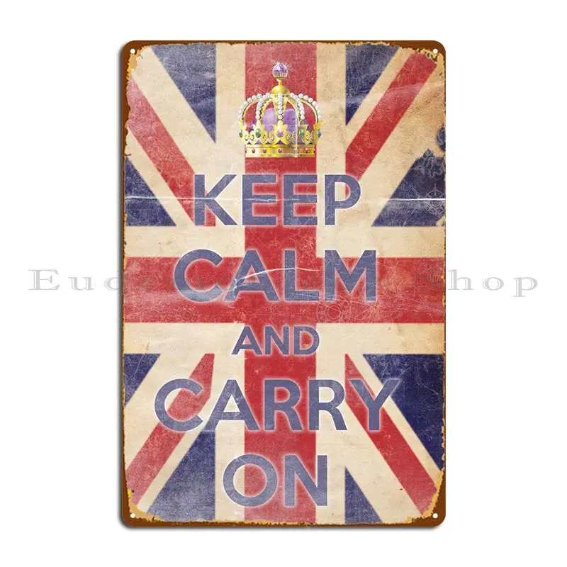 Keep Calm Vintage British Metal Platform Stampa Personalizzata Soggiorno Stampa Club Tin Sign Poster