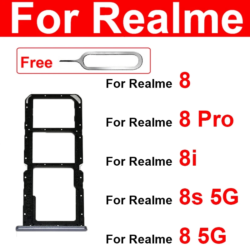 Per Oppo Realme 8 8I 8S 8 Pro 5G Dual Sim Card Vassoio Sim Card Slot Holder Card Adapter Sostituzione Parti Reapir