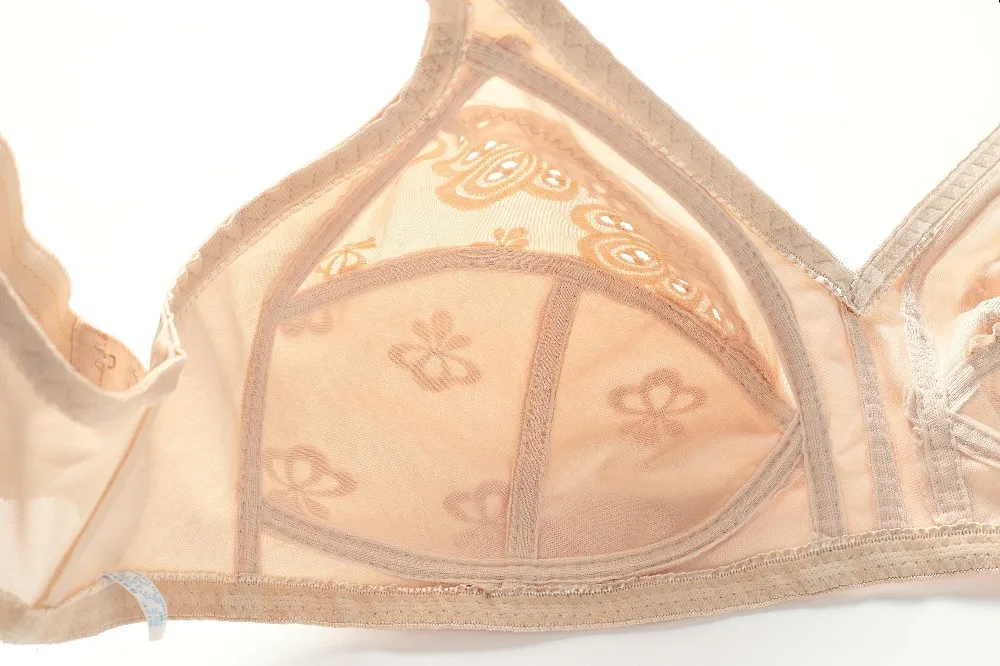 Reggiseno Full Cup C D Dd E F G Sexy Pizzo Floreale Sfoderato Intimo Push-Up Traspirante Estate Cotone Lingerie Mamma Busto Grande 75-120 C12