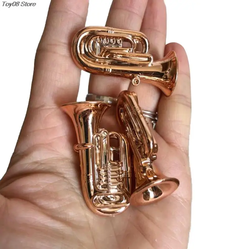 100% Nuovo 1Pc 4*2Cm Mini Tuba 1:1 Casa Delle Bambole Strumento Musicale In Miniatura Tuba Doll House Decor