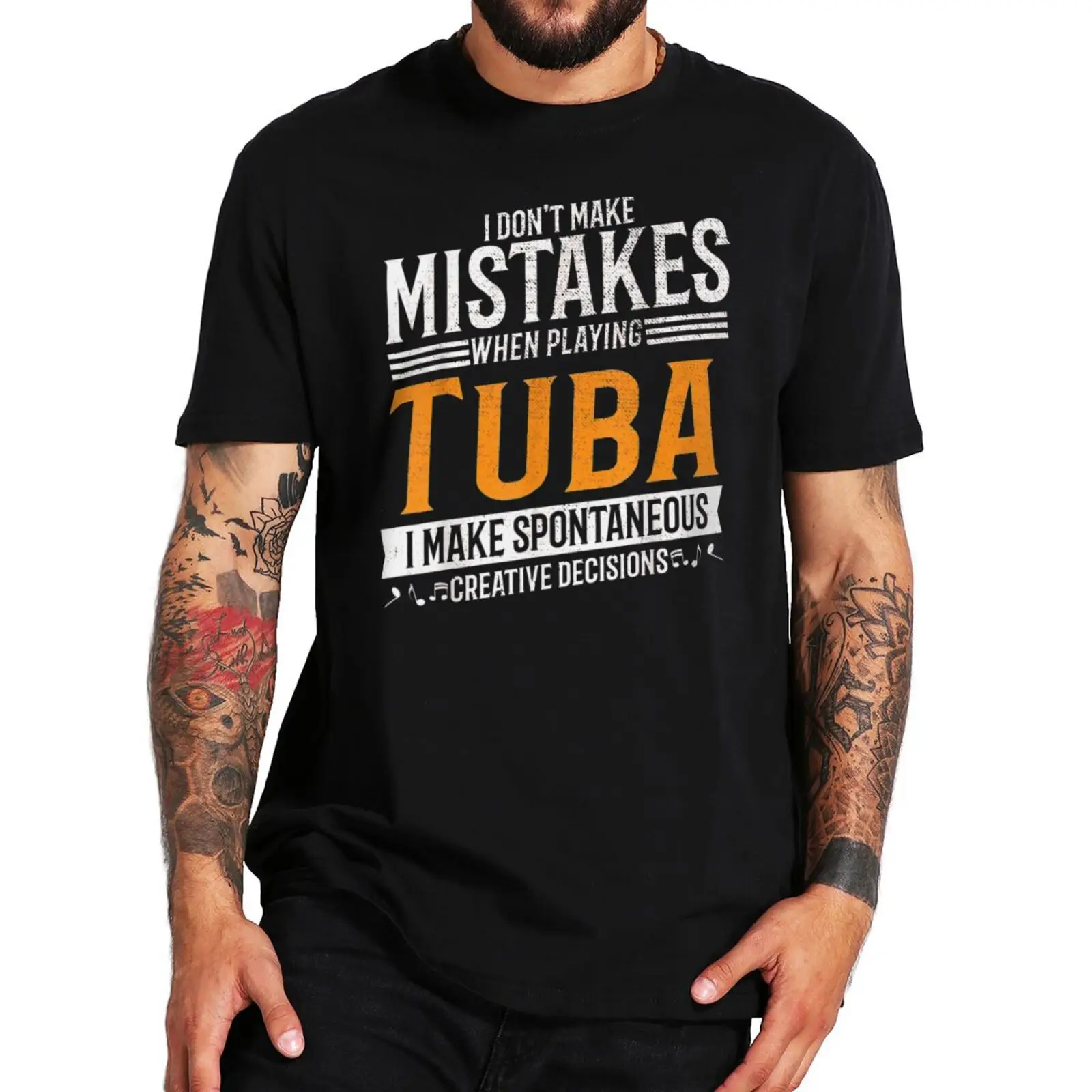Non Commetto Errori Durante La Riproduzione Della Maglietta Tuba Tuba Music Creative Tuba Player T-Shirt Divertente 100% Cotone Taglia Ue