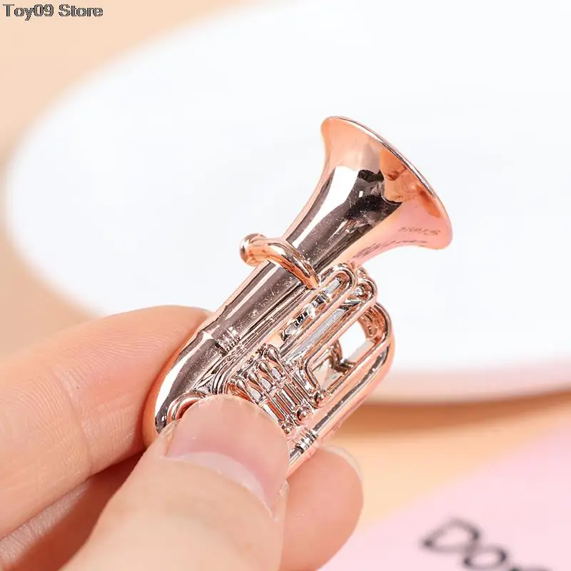 1Pc 4*2Cm Mini Tuba 1:12 Strumento Musicale In Miniatura Per Casa Delle Bambole Tuba Doll House Decor