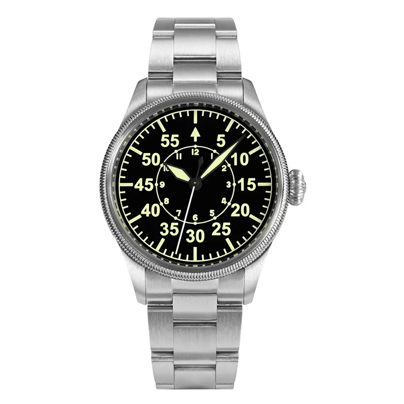San Martin Mens Pilot Watches 38.5Mm Sport Orologio Da Polso Meccanico Militare Automatico 100M Impermeabile C3 Zaffiro Luminoso Yn55A