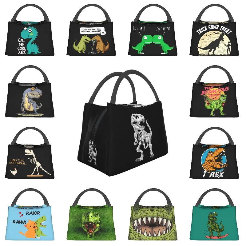T-Rex Scheletro Dino Bones Lunch Box Per Le Donne Paleontology Dinosaur Thermal Cooler Food Insulated Lunch Bag Pinic Container