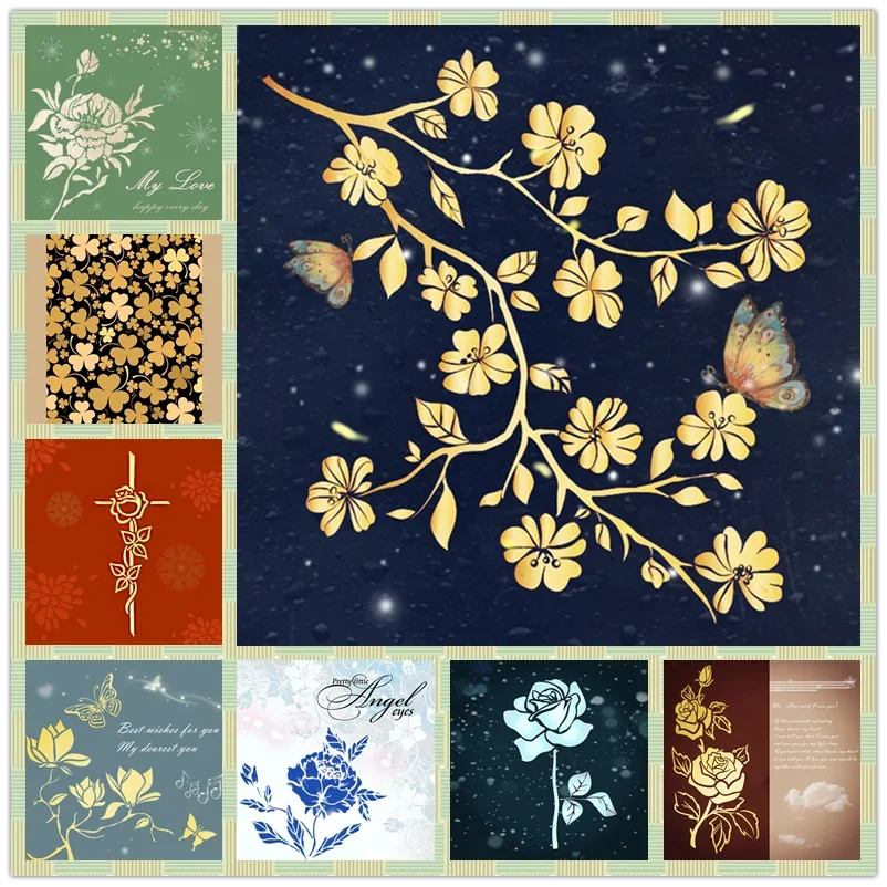 2023 Flower Hot Foils Rose Mother Gift Love Plates Sfondo Scrapbooking Frames Card Craft No Clear Timbri Metal Cutting Dies