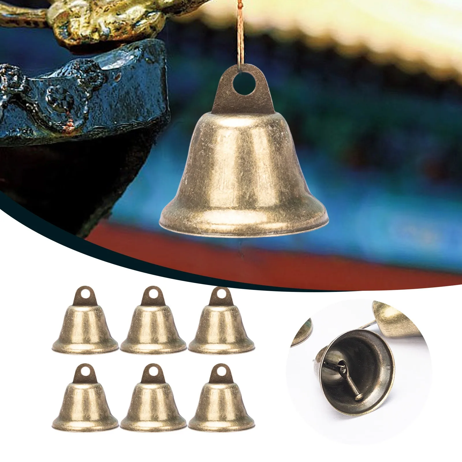 Bells Bell Jingle Crafts Ottone Vintage Oro Antico Appeso Metallo Bronzo Campanello Mucca Mini Bulk Craft Rame Rustico