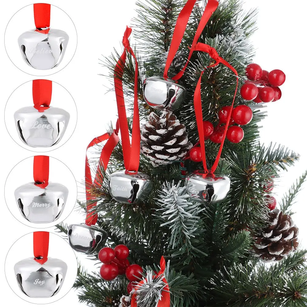 Natale Believe Bells Ornament Sleigh Bell Polar Express Bell Ornament Jingle Bells Printed Believe Joy Bells Forniture Festive
