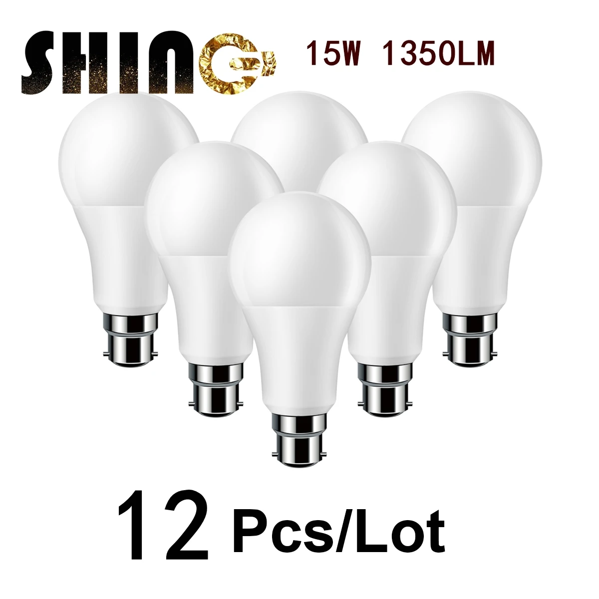 12Pcs Focos Lampadine A Led Ad Alta Luminosità A60 E27 B22 Ac220V-240V 15W 18W Potenza 3000K/4000K/6000K Lampada A Risparmio Energetico