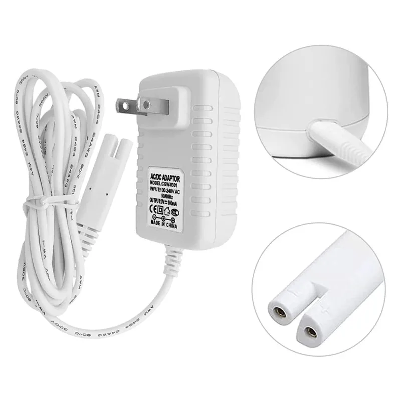 Caricabatterie Ue/Usa Per Waterpik Wp360 Wp360W Wp462 Wp462W Wp450 Wp450W Wp450Ec Wp462Ec Cavo Di Alimentazione Adattatore A Due Poli