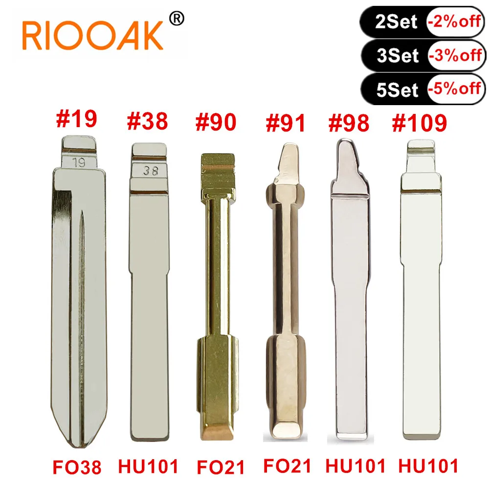 10Pcs Fo38 Hu101 Fo21 Key Blade #19 #38 #90 Car Remote Kd Key Blade Per Ford Fusion Focus Mondeo Fiesta Galaxy Flip Blank