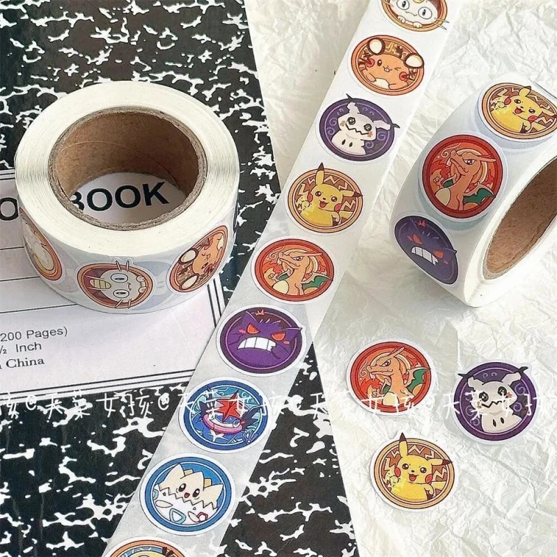 500 Pz Pokemon Anime Cartoon Sticker Regalo Sigillo Di Tenuta Etichette Rotonde Busta Carina Sigillo Scrapbook Sticker Wrapping Supplies