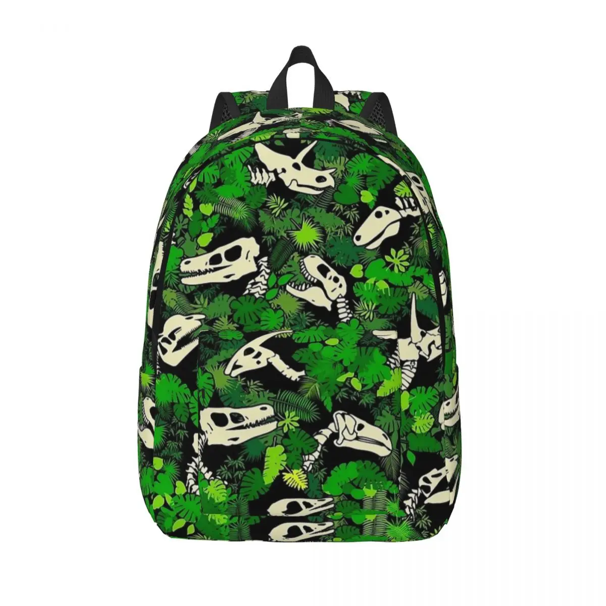 Paleontologia Rex Dinosaur Lover Fossil Dino Skull Jungle Teens Student School Book Bag Canvas Daypack Middle High College Travel