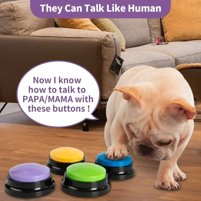 Vendita Calda Registrabile Pet Starter Talking Talking Voice Button Dog Intelligence Training Comunicazione Giocattoli 20S Registrazione Di Comando