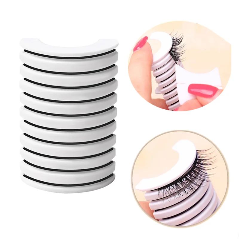 10Pcs Self Adhesive Eyelash Tape Waterproof Sweat Proof Transparent Jelly Strip Self-Sticker Eyelash Glue Strip Makeup Tool